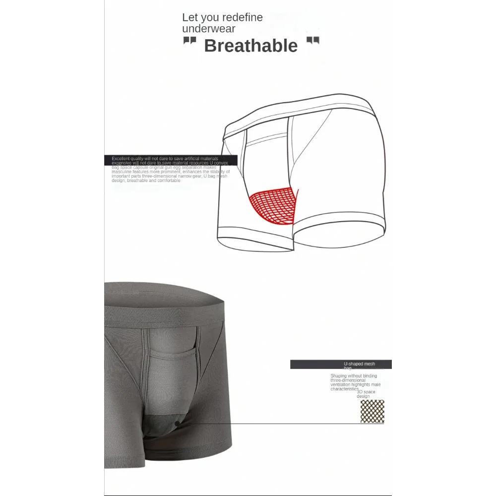 Penile Hole Briefs Men U Convex Boxer, Sissy Panties Mens, Gay Underpants, Big Pouch Boxershorts Male Have Sex for Longer Time