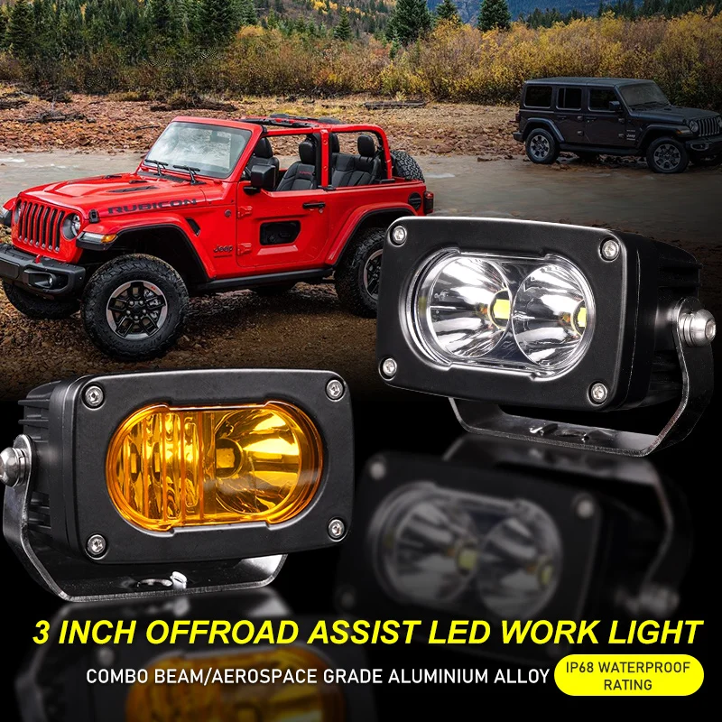 Combo beam square led work light 3 inch offroad 4x4 auto 25w led driving lamps for UTVs  ATVs  truck pickup #Car lighting tools