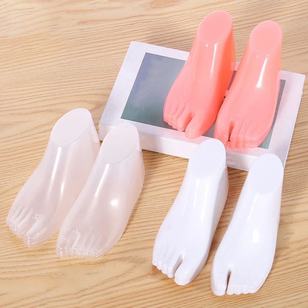 5 Pairs Shoe Stretcher Sandals Fake Feet Model Socks Display Stand Kids Shoes Stands Showcase Models Plastic Pvc Booties Child