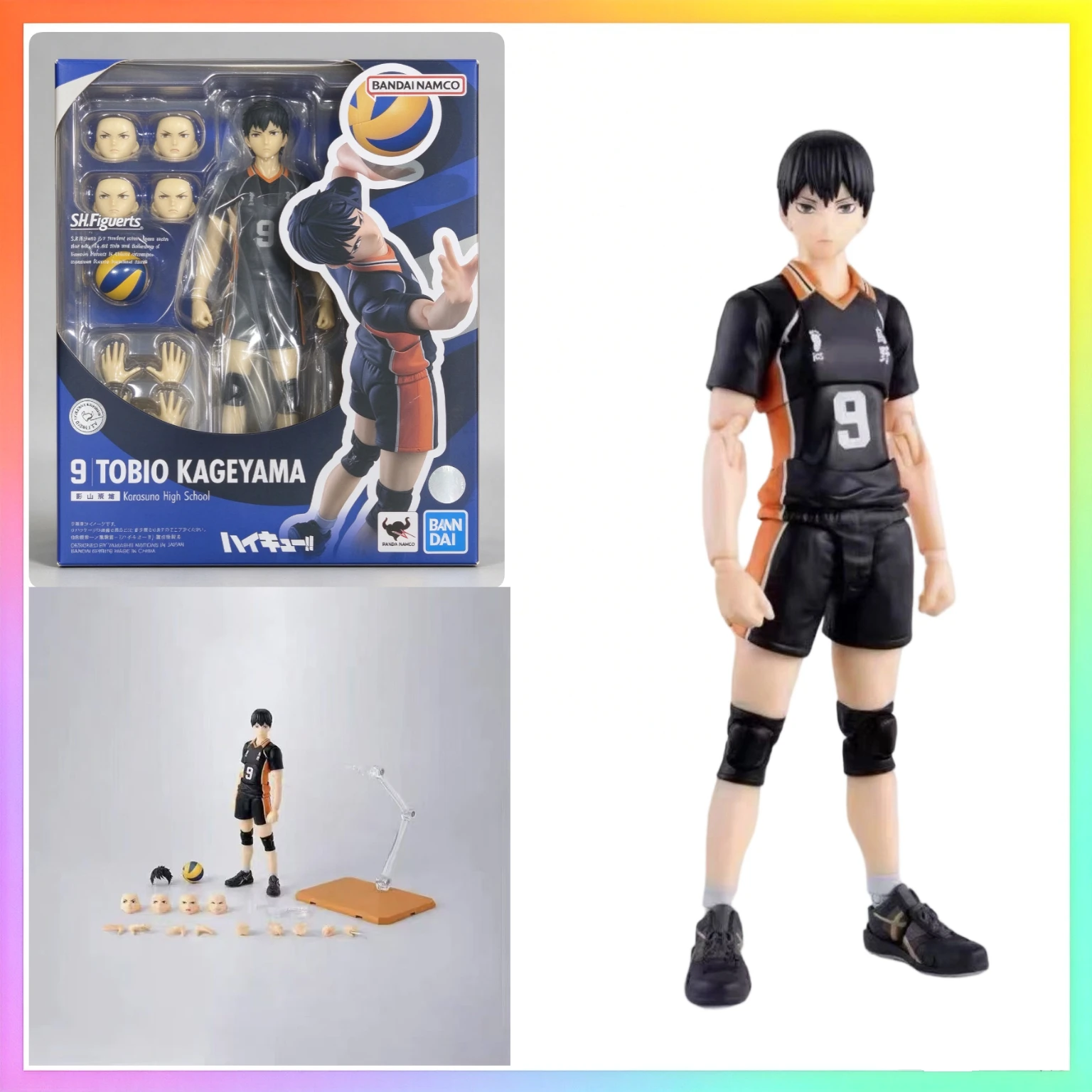 Bandai SHF Volleyball Boys Hinata Shoyo Kageyama Tobiro Movable Joints Figure Ready-made Collection Gift
