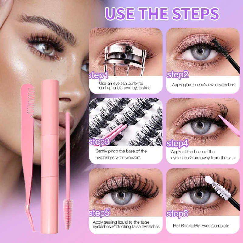 280 Clusters Fluffy Dramatic Thick Volume Eyelashes Natural Lashes Fake Lashes Eyelashes Individual Lashes Russia 30D/40D/50D