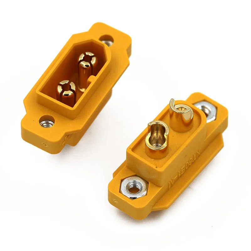 1/2/5PCS XT60E-M Mountable XT60 Male Plug Connector Model aircraft power battery plug fixed version male XT60E1-M