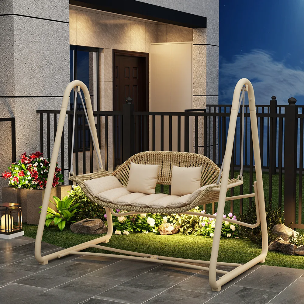 

Popular Outdoor Wrought Iron Swing Hanging Chair Double Hammock For Garden Courtyard Villa Balcony 1688 Purchasing Agent