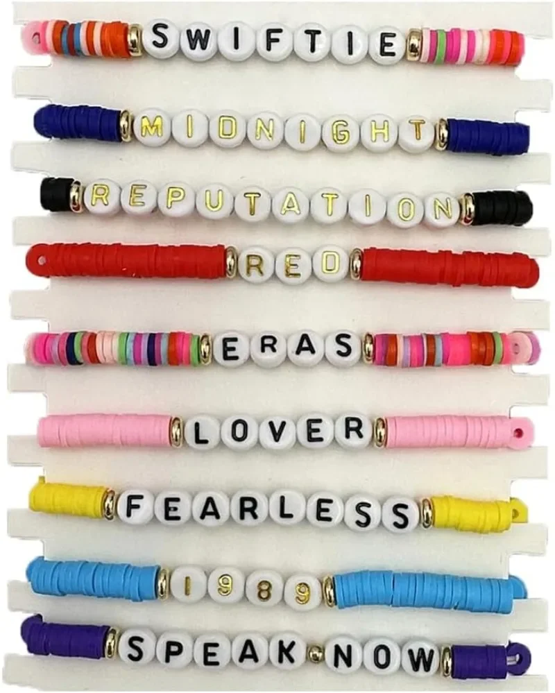 9 Pcs Taylor Inspired Friendship Bracelets1989 Lover Fearless Reputation Album Friendship Bracelets for Women Girl