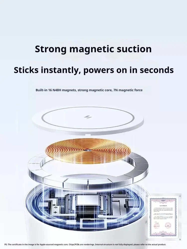 UGREEN W501 Qi Magnetic Wireless Charger Bracket Desktop Two-In-One Vertical Magsafe Intelligent triple temperature control