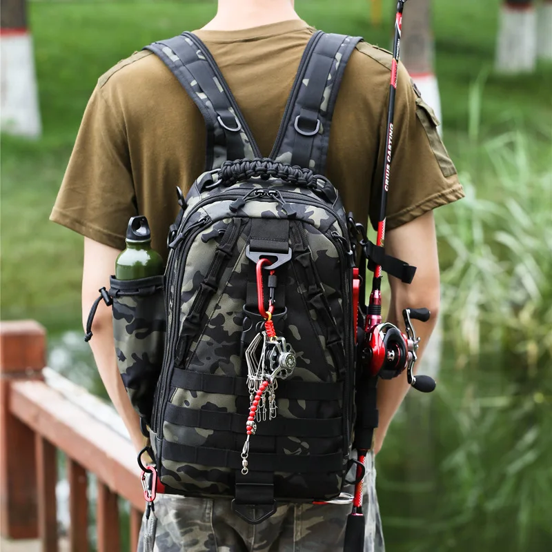 Quality Men Large Capacity Backpack Male Multi-functional Outdoor Travel Camo Fishing Hiking Riding Shoulders Bag Rucksack Man