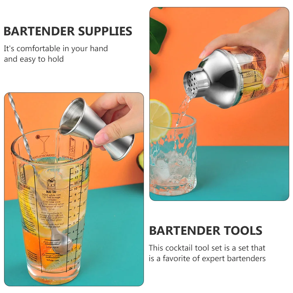 

1Set Professional Cocktail Shakers Stainless Steel Bartender Tools Set Comfortable Grip Long Lasting Cocktail Shakers