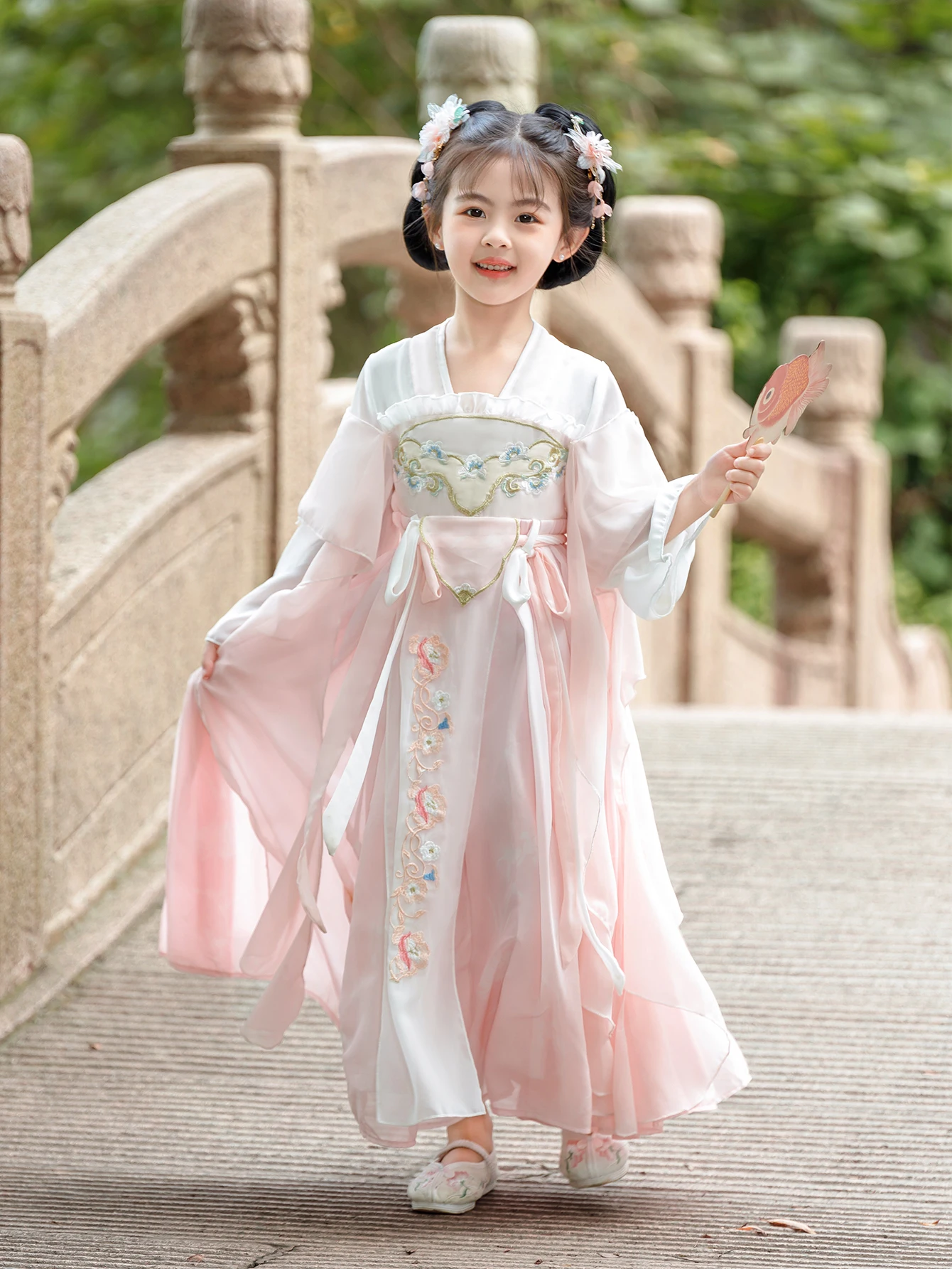 Hot Sale Elegant Long Sleeve Girls Ancient Chinese Traditional Hanfu Dress Stage Performance Tang Suit