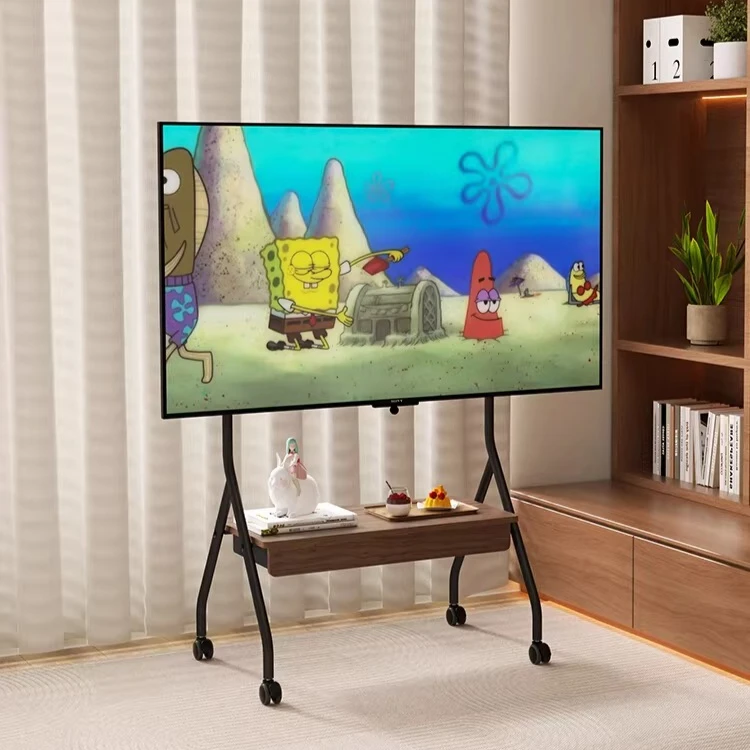 With drawer mobile TV stand Home floor pulley for 55/65/75/85 inch TV stand