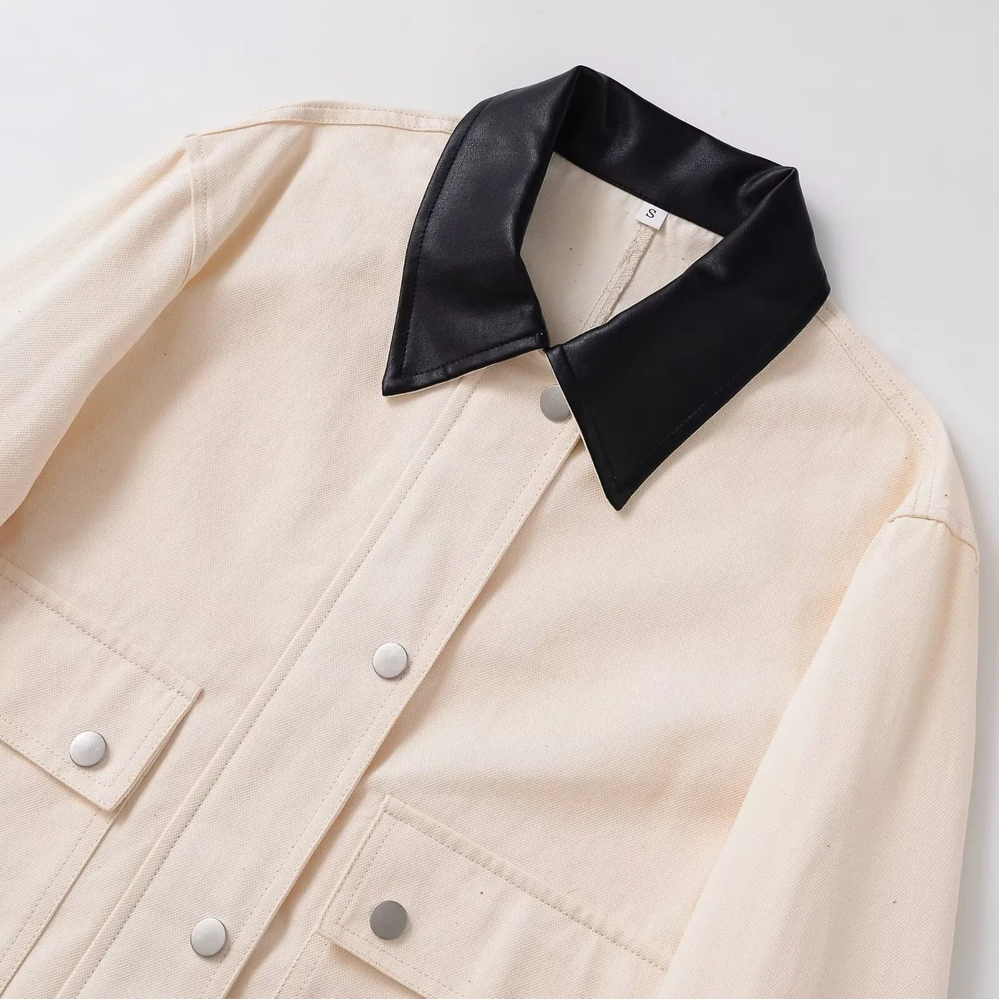 2026 New Fashion Elegant Workwear Jacket Women Coat Color Block Splicing Collar Double Layer Off White Multiple Colors Optional