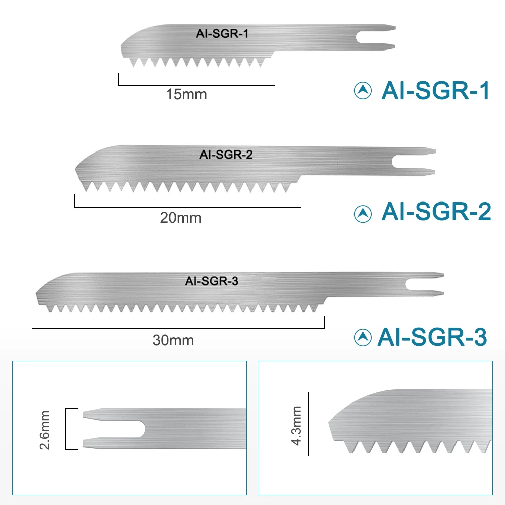 AI-SGR/SGO/SGS Dental Handpiece Saw Blades D/T/Y Shape Bone Cutting Micro Saw Accessories for Dental Korea Implant Handpiece