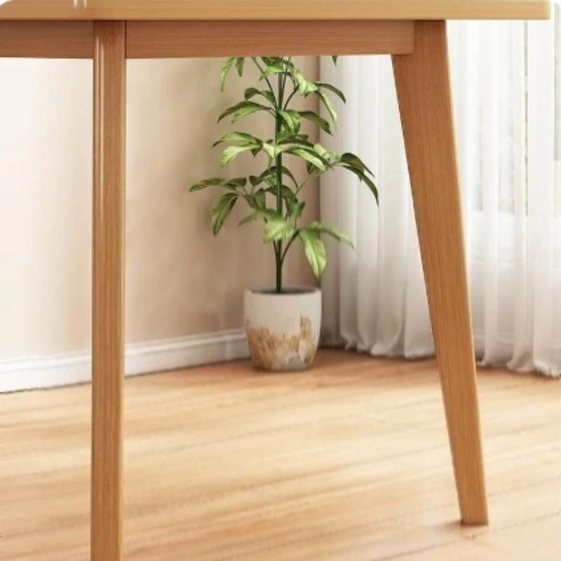 Modern Simple Folding Dining Table for Small Apartment Solid Wood Leg Retractable Square Table