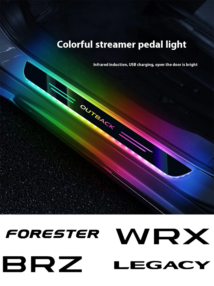 Car LED Wireless Threshold Light For Subaru STI Outback Ascent BRZ WRX XV Forester Impreza Legacy Levory Automobile Accessories