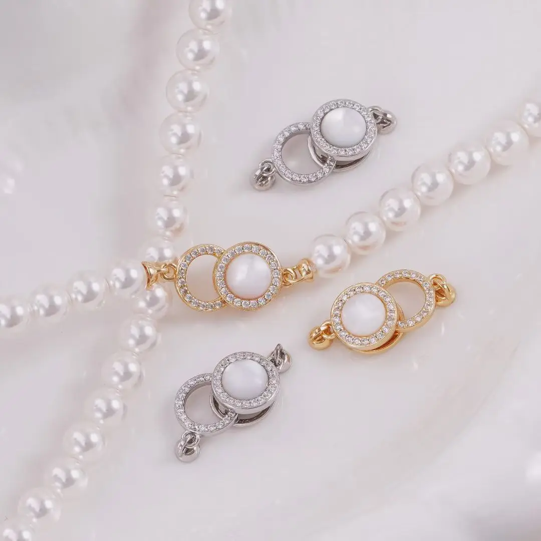 

S925 Sterling Silver Necklace Bracelet Clasps and Hooks Jewelry Accessory Parts Settings Fittings for 6-10mm Pearls 3pcs/lot