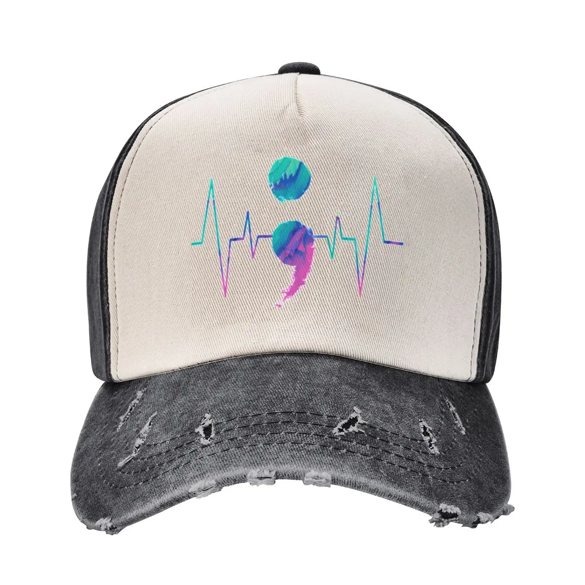 Semicolon Heartbeat Watercolor Baseball Cap Hat Man Luxury |-F-| Brand Man cap Custom Cap Man Women's