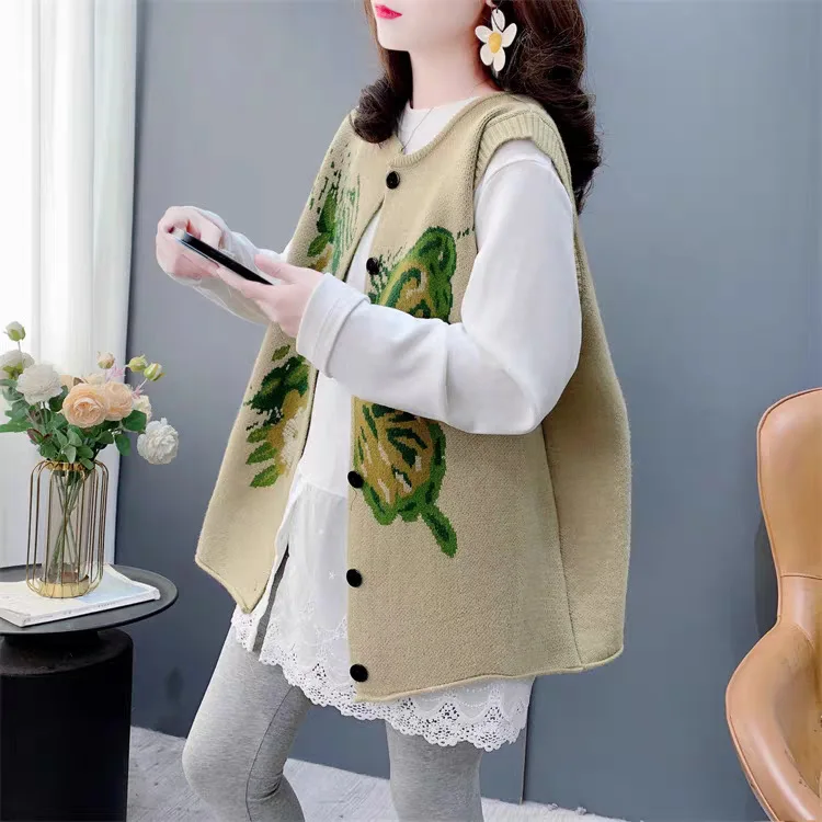 

Осень 2023 г., новая женская майка в китайском стиле с пряжкой, ношение снаружи со свитером без рукавов с подковообразной спинкой, женский тренд