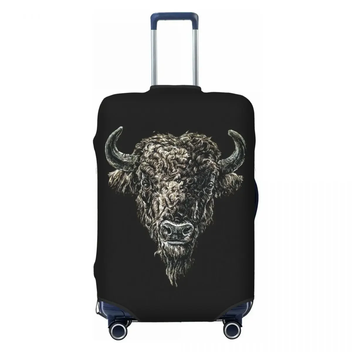 Bison Head 6000px Print Luggage Protective Dust Covers Elastic Waterproof 18-32inch Suitcase Cover Travel Accessories