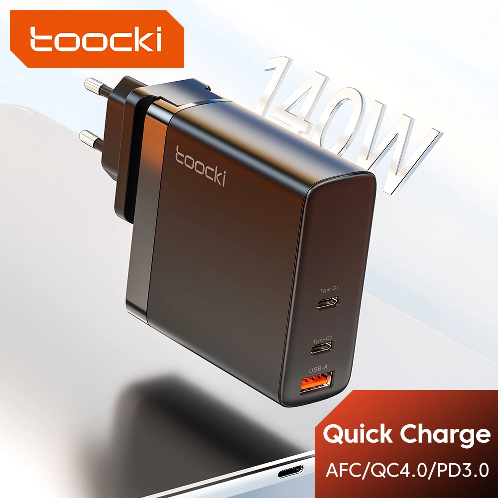 Toocki GaN USB C Charger 140W Quick Charge QC4.0 PD Fast Charging Charger For iPhone 13 14 Pro Xiaomi 12 Poco f3 Type C Charger