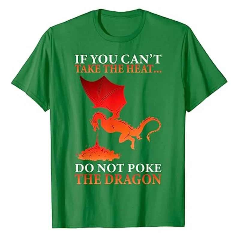 If You Can't Take The Heat Don't Poke The Dragon T-Shirt Cool Fire Dragon Flame-Spewing Flying Mythical Creature Tee Lovely Tops