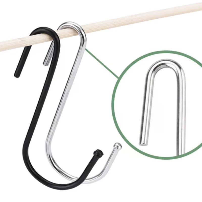 10PCS Multifunctional S-Hooks Stainless Steel Kitchen Bathroom Hanging Rack For Plants Bags Towels Storage Space Saver