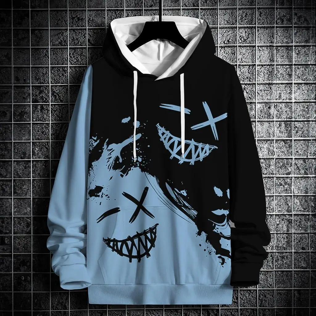 مضحك ثلاثية الأبعاد أغطية رأس مطبوعة للرجال عادية أسلوب بسيط للجنسين بلوزات كنزة بمقاس كبير الخريف والشتاء موضة y2k الملابس