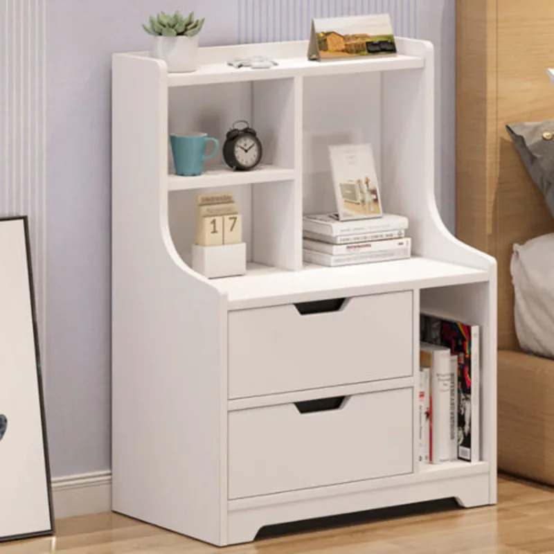 2-Drawer Bedroom Bedside Table Multifunctional Storage Cabinet Nightstand