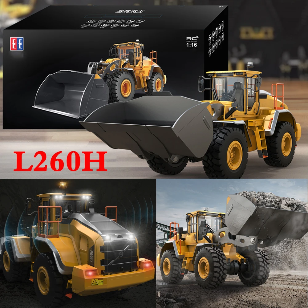 L260H Loader Double Eagle E592 Loader 1/16 RC metalowy Model z lekką i nagłośnienie zabawkowy Model zdalnie sterowanym samochodowym