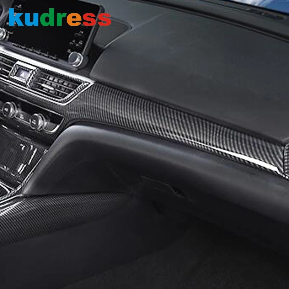 Car Center Console Dashboard Strip Cover Molding Trim For Honda Accord 10th 2018 2019 2020 2021 2022 Carbon Interior Accessories