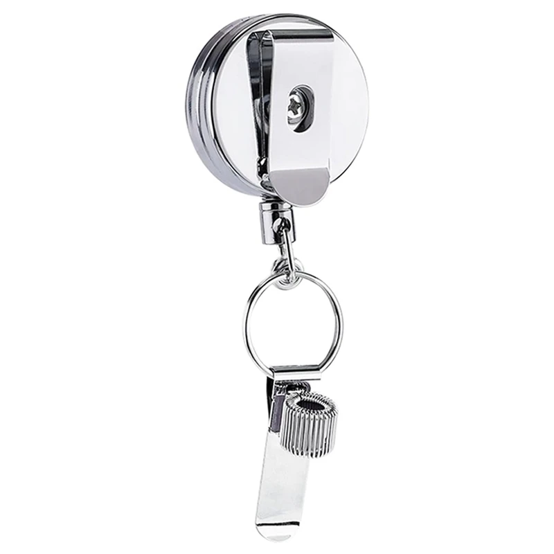 Retrátil Badge Reel Pen Clip Keychain, Belt Clip, Chaveiro para Enfermeiros, Professores Garçonetes