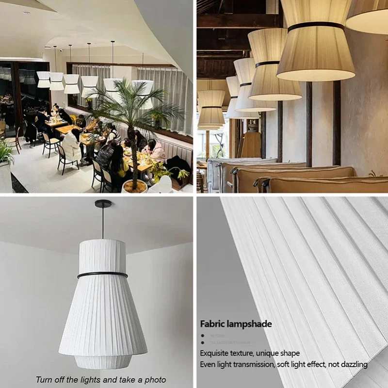 Nordic Salon Chandeliers Modern Home Decoration Minimalist Fabric Led Lamp Living Room Dining Bedroom Ceiling Chandelier Lustre