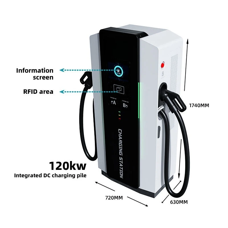 DC Fast Charging Station 180kW EV Charging Pile Dual Port Vertical Cabinet Electric Vehicle Charger For Public Highway Power