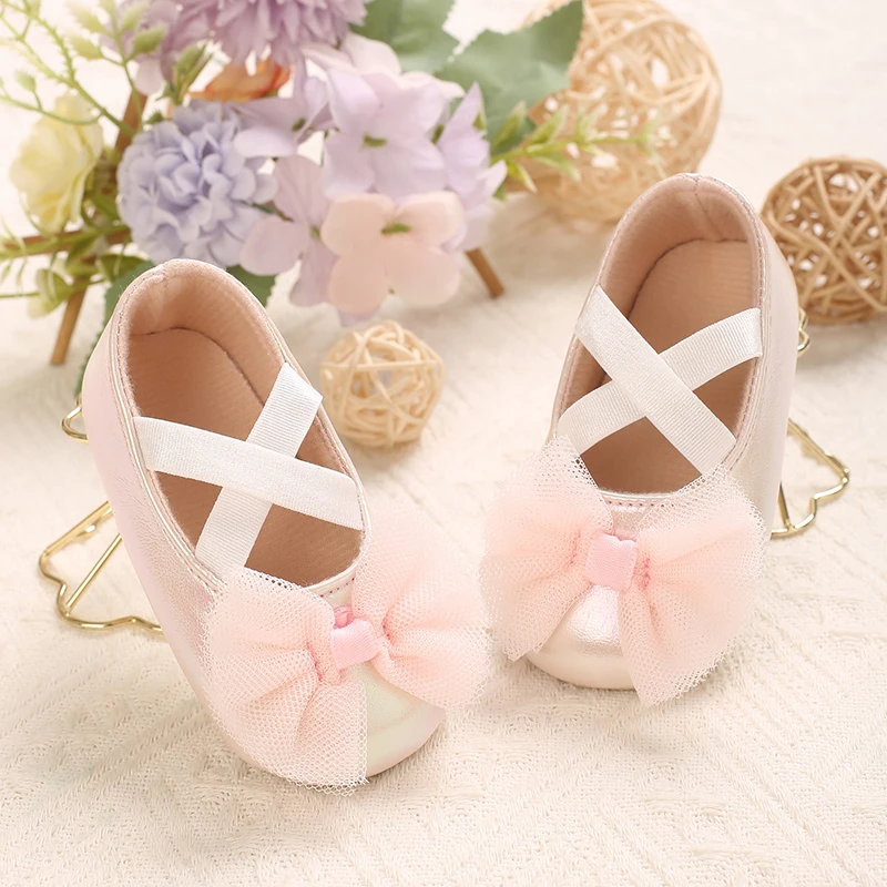 Sweet 0-18 Baby Girl Cute Bow Decoration Dance Shoes Soft soled Princess Shoes Sneakers