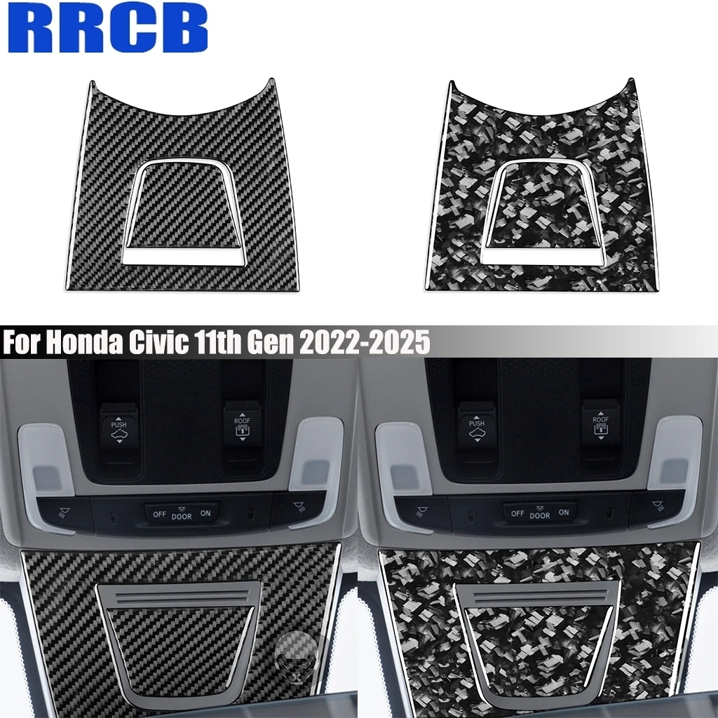 

Carbon Fiber Car Accessories Rearview Mirror Decorative Interior Trim Cover Sticker For Honda Civic 11th Gen 2022 2023 2024 2025