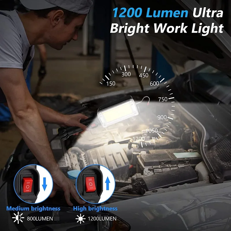 Powerful LED Work Light Auto Repair Light Outdoor Emergency Light 5 Modes Flashlight Camping Light Waterproof Torch
