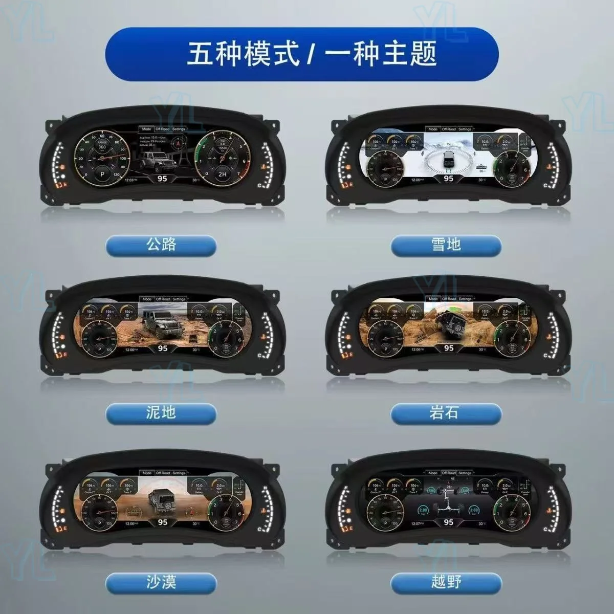 

YLL 12.3 inches Android 13.0 Car radio Multimedia Player GPS Stereo For Jeep Wrangler 3 JK 2011 2012 - 2017 LCD Digital Cluster