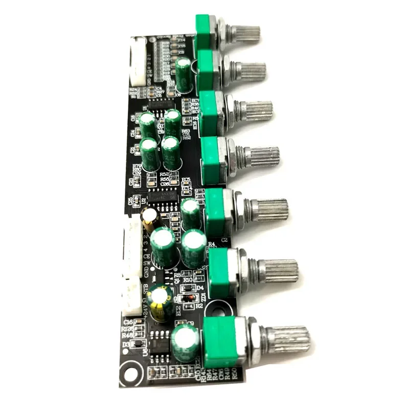 DLHiFi PREAMP08 5.1 Preamplifier Tone independent Channel Volume Bass Frequency Adjustment 6 Way For 5.1 Amplifier DIY DC12-24V