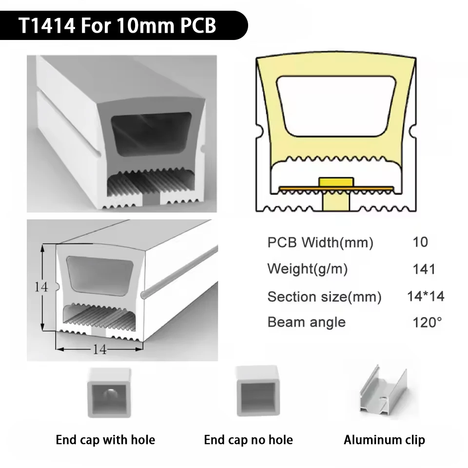 IP67 wasserdichte LED-Neon-Silikon-Lichtröhre, geeignet für 5 mm, 8 mm, 10 mm, 12 mm PCB WS2812B WS2811 5050 RGB-Lichtleiste – Detail 20