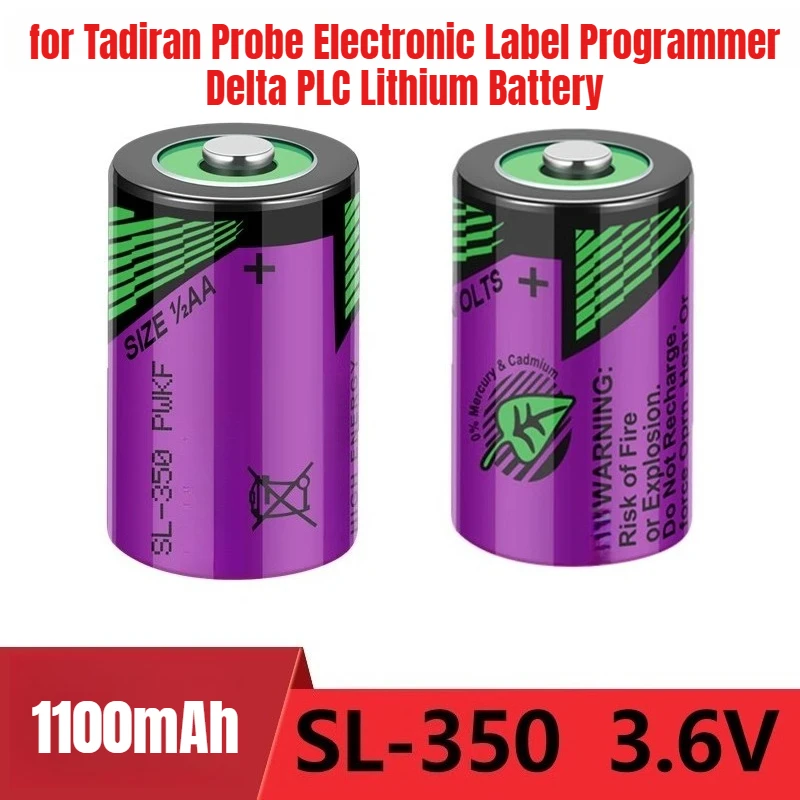 

1100mAh for Tadiran SL-350 3.6V 1/2AA Probe Electronic Label Programmer Delta PLC Lithium Battery