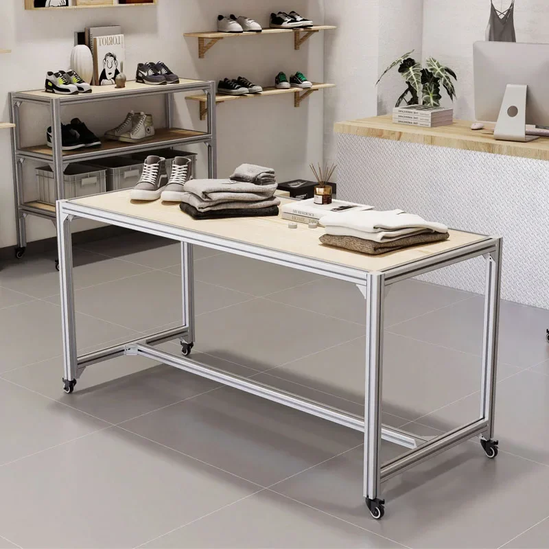 #Store aluminum profile display rack, clothing multi-layer display rack, buyer's store shelf, shelf storage rack, running water