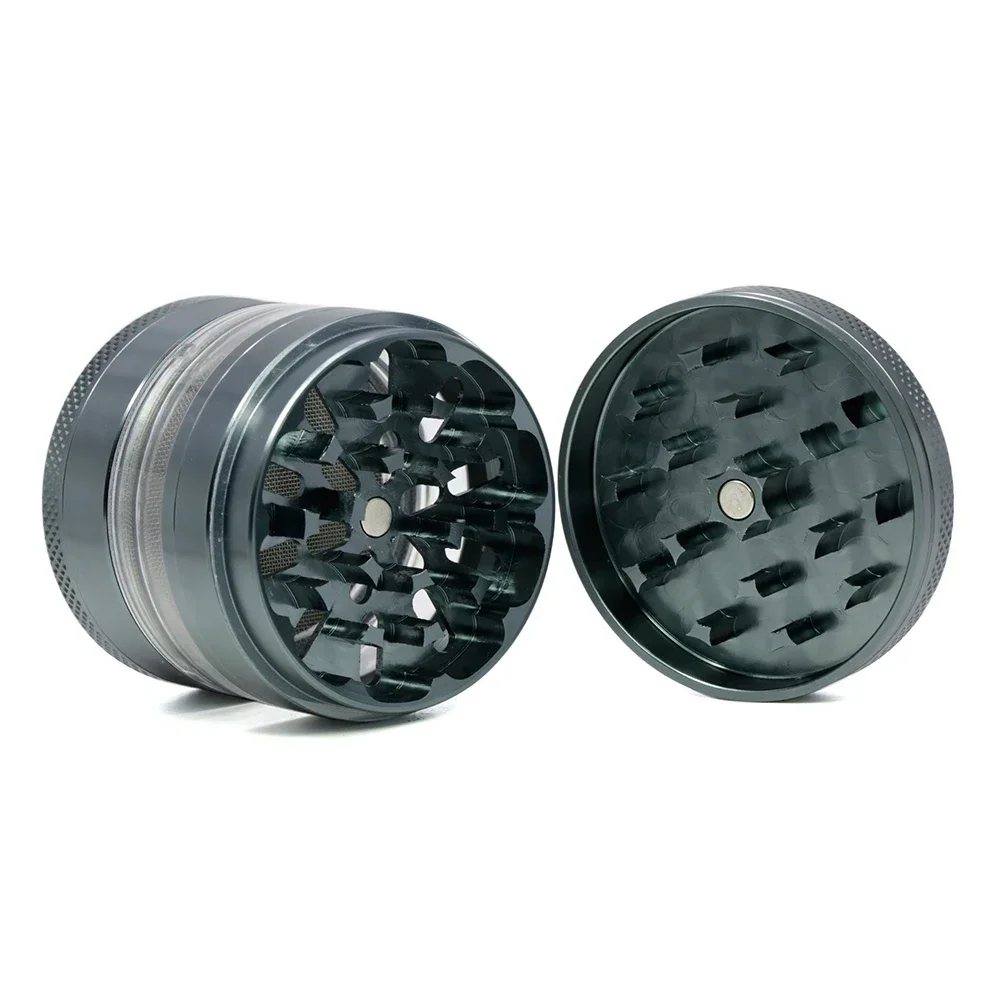 Tobacco Grinder 4 Layer Zinc Alloy Herbal Crusher with Clear Window 63mm Herb Mills Hand Muller Accessories