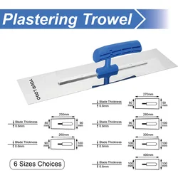 Plastering Stainless Steel Trowels Concrete Finishing Wall Scraper Spatula Multiple Specifications 25/26/27/28/30/40cm Hand Tool