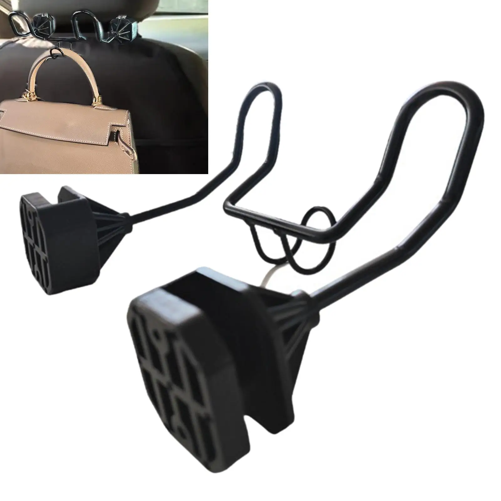 Car Hat Rack Cowboy Hat Holder Hook Versatile Hats Storage Solution Heavy Duty Black Seat Back Hanger for Coat Clothes
