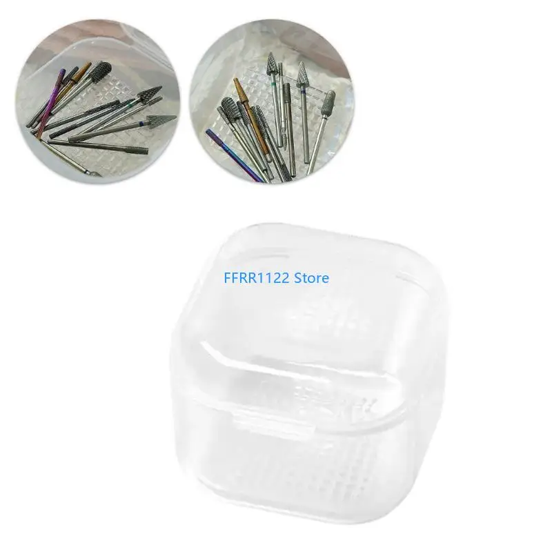 

Y1UF Art Drill Bits Cleaning Box Clear Tool Sterilizer Box Supplies