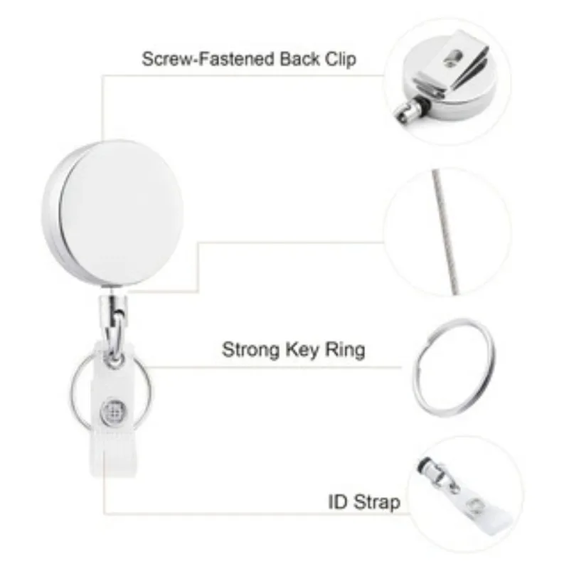 Einziehbare Ausweishalter mit Clip und ausziehbarem Kartenhalter für Ausweise, Schlüssel und ID-Karten. – Detail 4