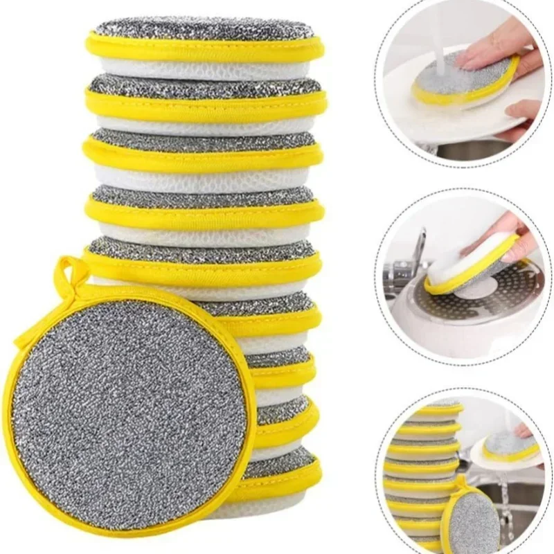 New Household Cleaning Tools Dishwashing Brushes High Quality Kitchen Double Sides Cleaning Sponge Pan Pot Dish Clean Sponge