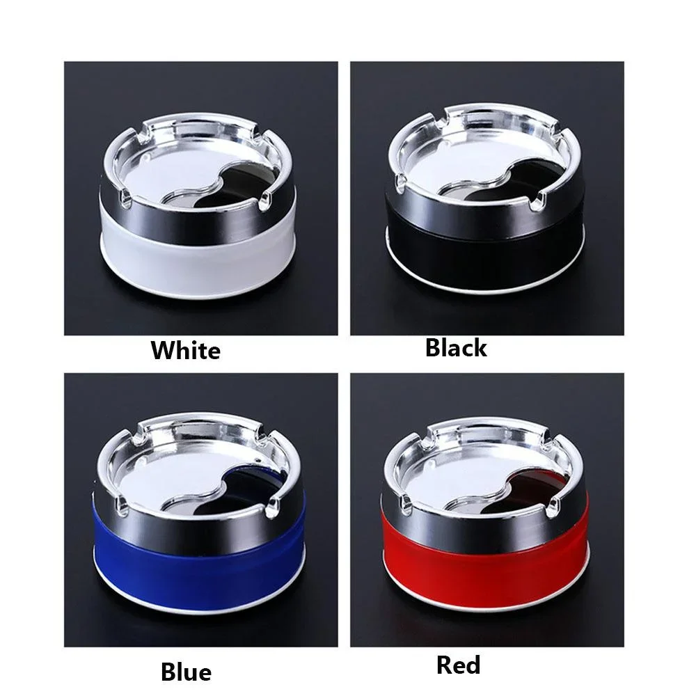 1 Pc Stainless steel ashtray sealed windproof ashtray living room household rotary thickened ashtray