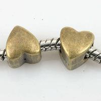 15pcs 8x7mm ,hole:4mm antiqued bronze simple heart shaped beads fit bracelet EF0164