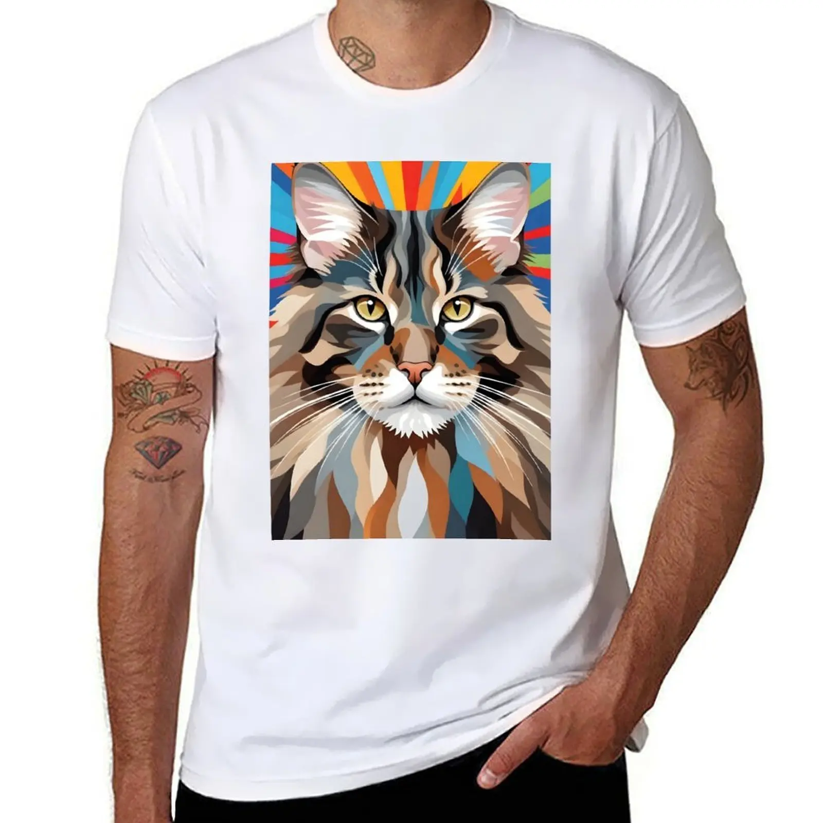 

Maine Coon Art T-Shirt man t shirt luxury t shirts for man graphic tees T-Shirt