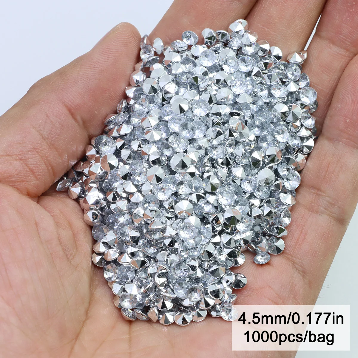 Elegant Acrylic Diamond Confetti - Multi-Size, Silver-Backed For Wedding & Party Decorations