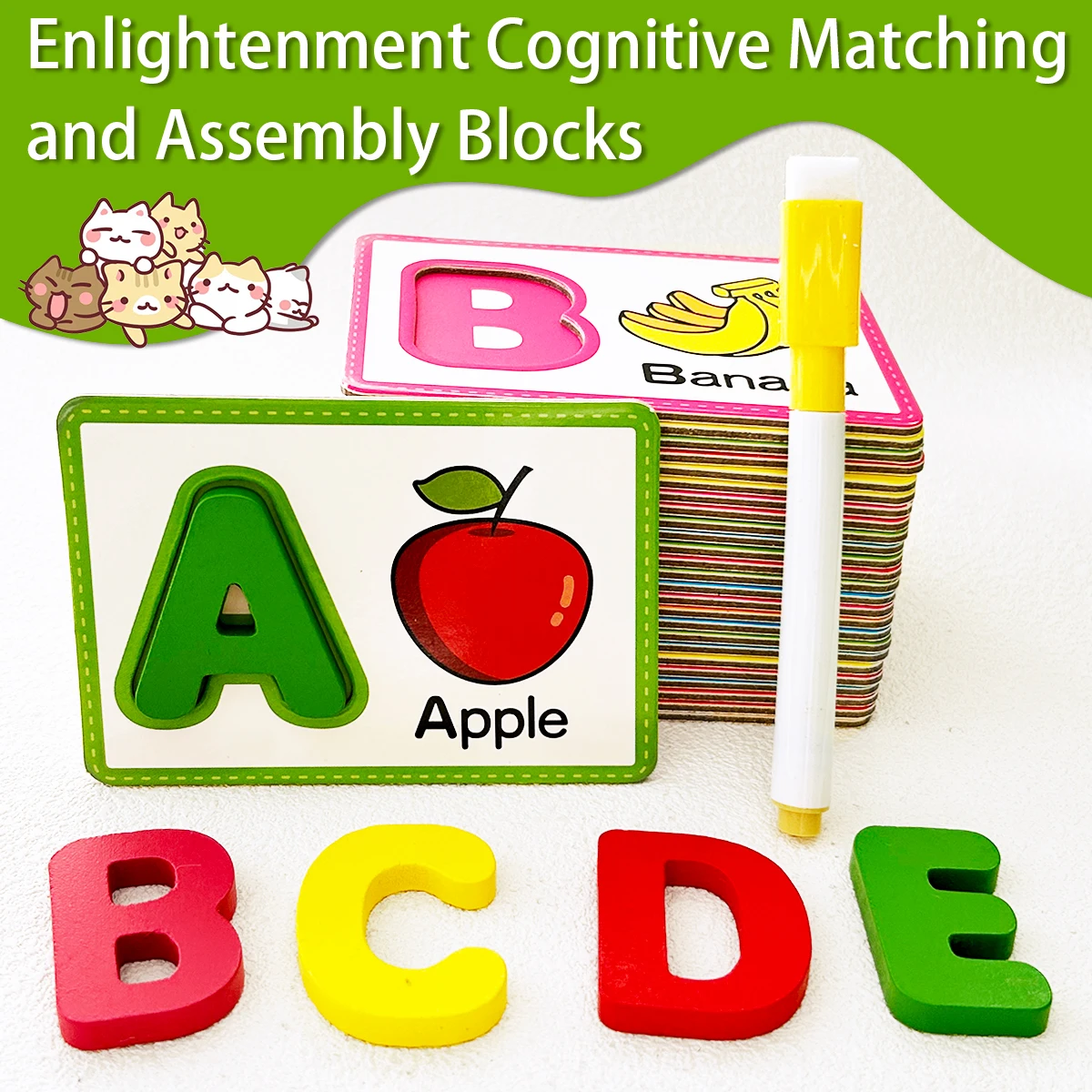 Boxed English Alphabet Flashcards – Educational Toys for Early Learning and Preschoolers, Common Word Flashcards, Holiday Gifts